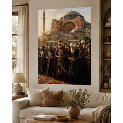 Fatih Sultan Mehmet Ayasofya Önünde Namaz Posteri