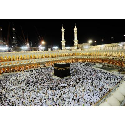 Kâbe ve Mescid-i Haram Gece Manzarası Hac ve Umre Posteri